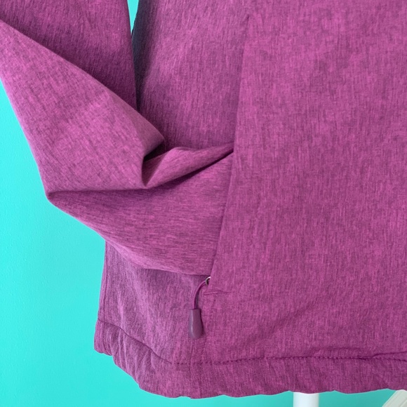 Fleece Velour Pile Lining Hooded Jacket Purple Small Hiking Camping Gorpcore - Picture 6 of 7